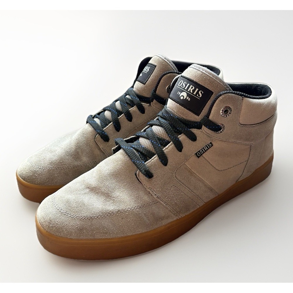 OSIRIS Skate Shoes Helix Men's Size 13 High Top Beige Tan Canvas Sneakers
